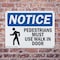 Signmission Pedestrians Must Use Walk In Door OSHA Notice Sign, Plastic, 14in W x 10in L, 2PK OS-2PACK-NS-P-1014-L-17167 - alternate 5